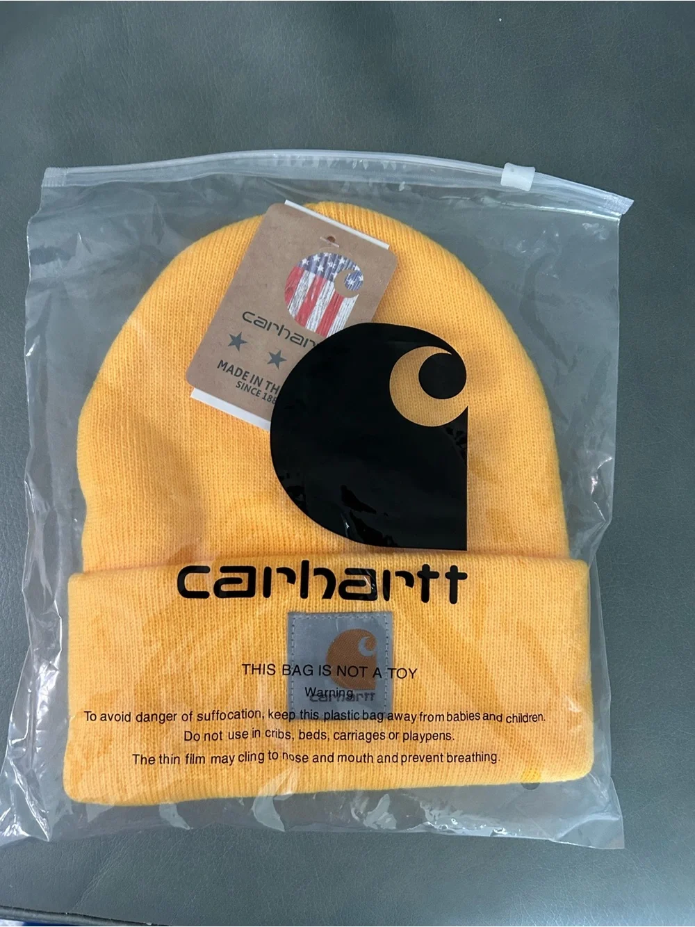 Carhartt Kids Beanie Hat in Bright Yellow
